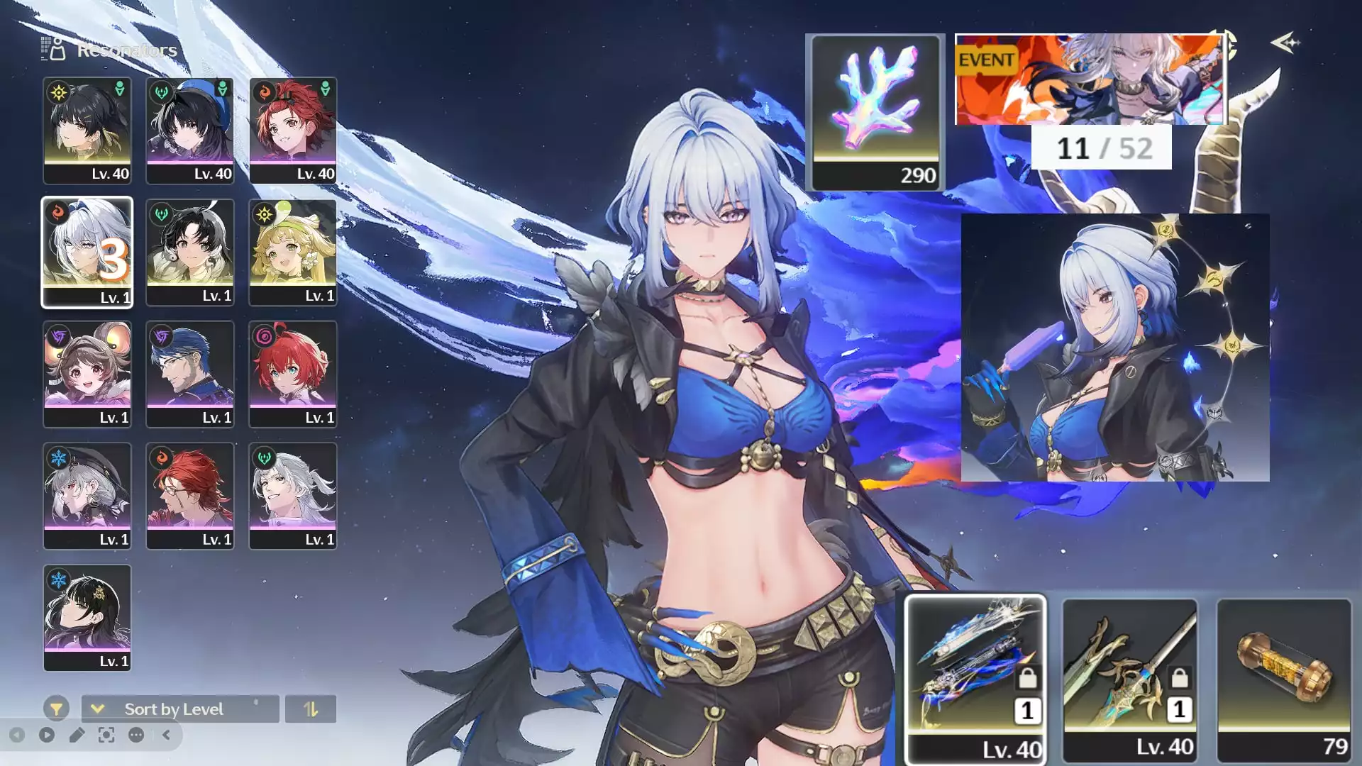 VJP : Gal C3R1 - BANNER nhân vật 11 trang + 290 san hô tím ( dễ lên E5 Cho ai về cày ) SEA